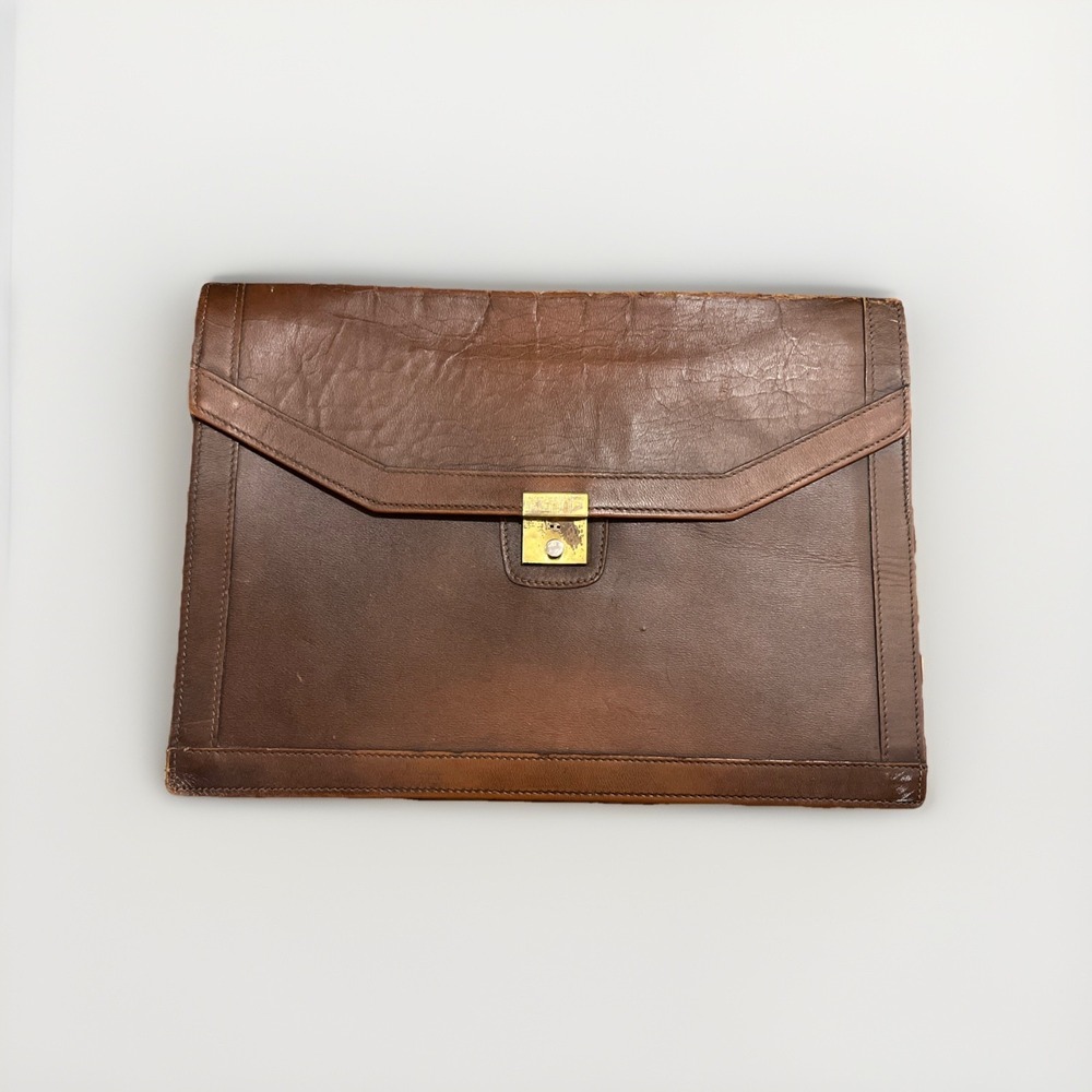 Vintage Hartmann Leather Laptop Document Portfolio Envelope Briefcase 1950 Talon